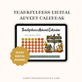 30-Day Thankfulness Digital Advent Calendar Journal