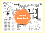 Printable Halloween Party Placemat Activity Sheet Letter Size