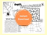 Printable Halloween Party Placemat Activity Sheet Letter Size