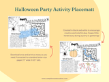 Printable Halloween Party Placemat Activity Sheet Letter Size