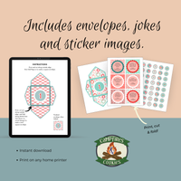 Printable Christmas Advent Envelopes with Child Appropriate Jokes - Muted Colors