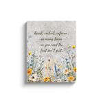 Reset, Restart, Refocus Wildflower Themed Motivational 16 X 20 Wrapped Canvas